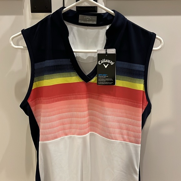 Callaway Womens Gradient Stripe Color Block Golf Polo Size Medium NWT - Picture 3 of 7